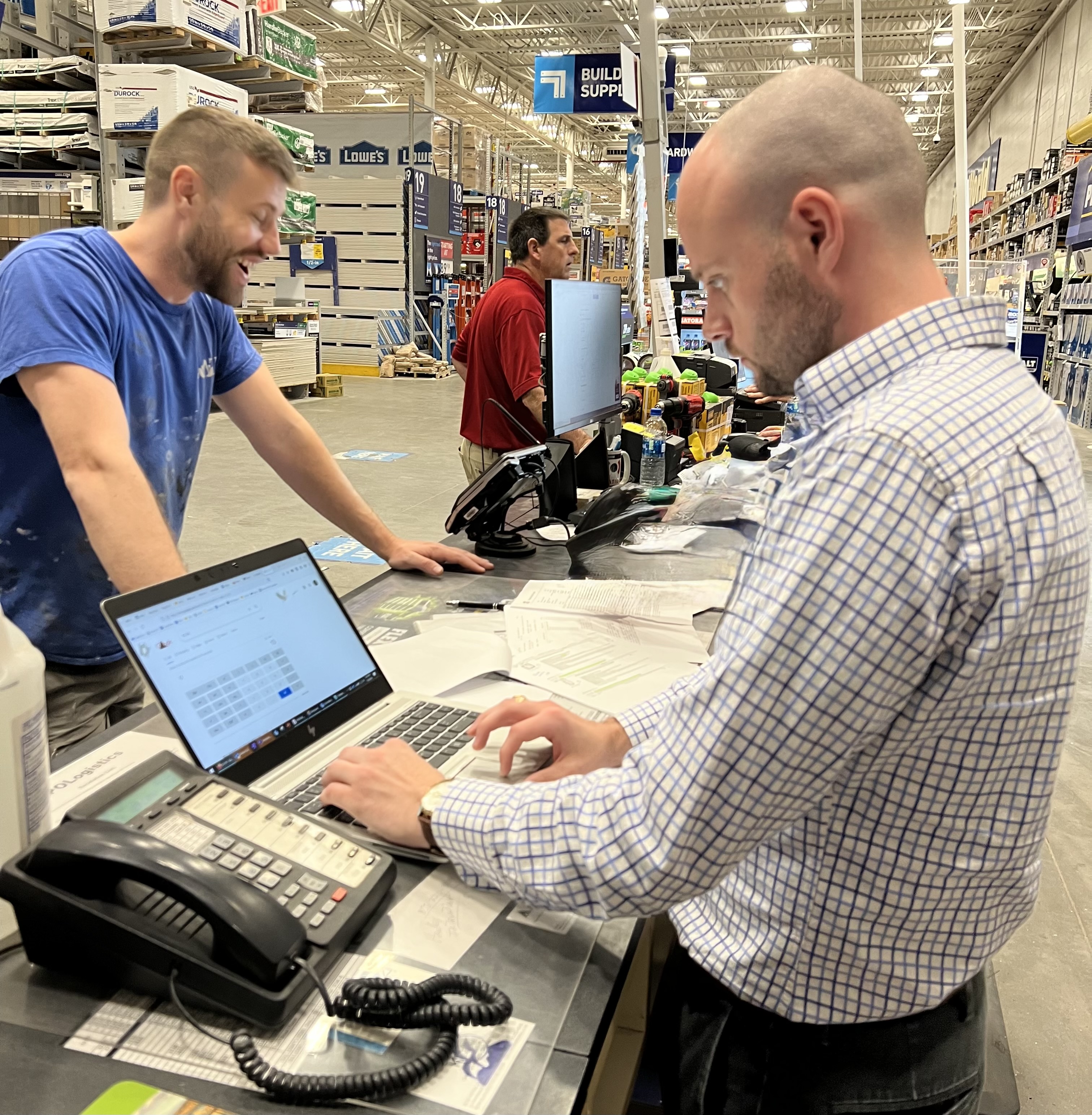 Doug working with a customer